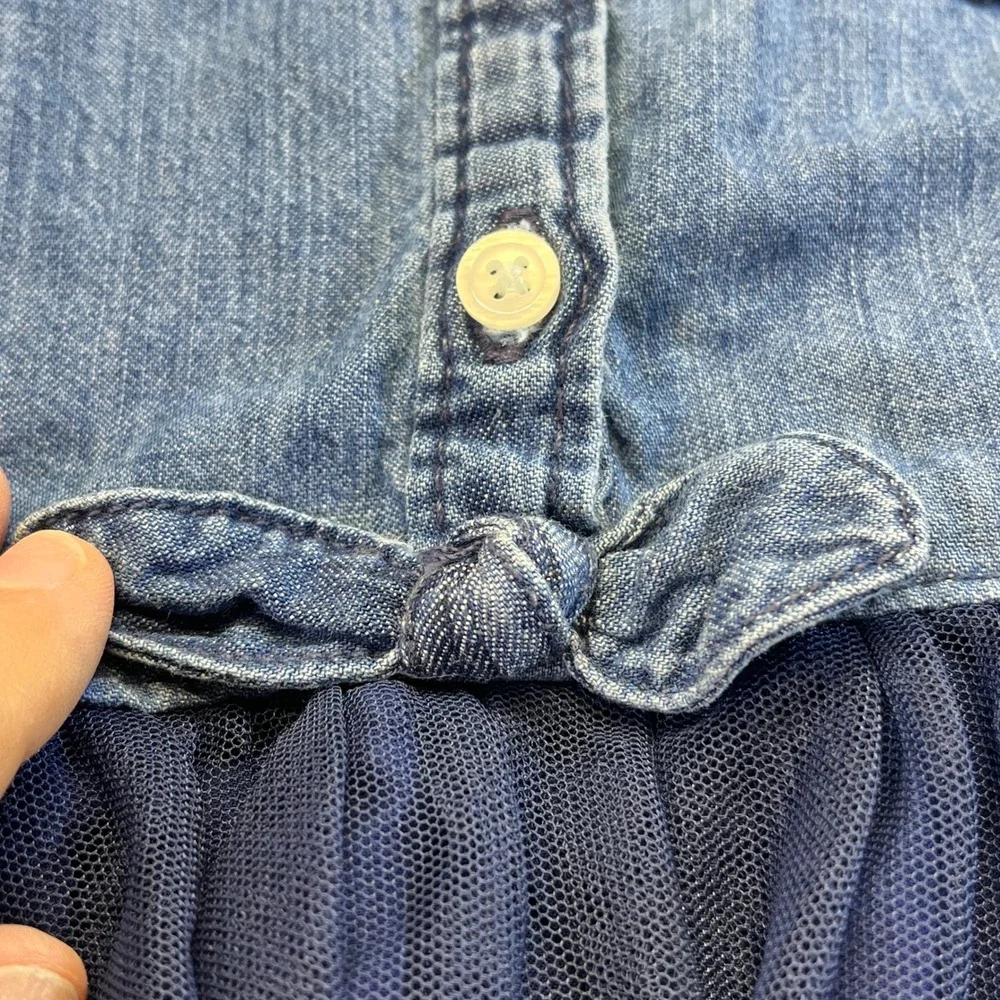 OshKosh Bgosh Toddler Girls 3T Denim and Navy Tulle Tutu Dress Cowgirl Princess